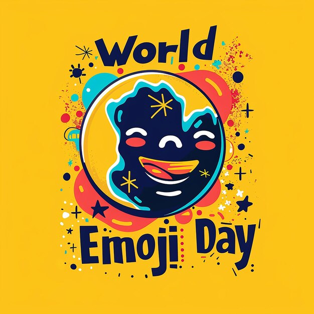 Photo dynamic and attractive design for world emoji day