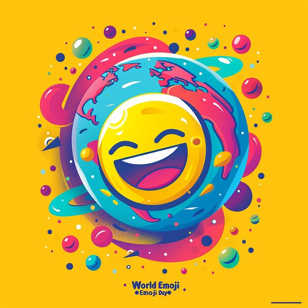 Photo dynamic and attractive design for world emoji day