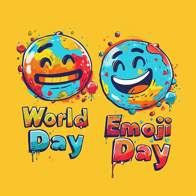 Photo dynamic and attractive design for world emoji day