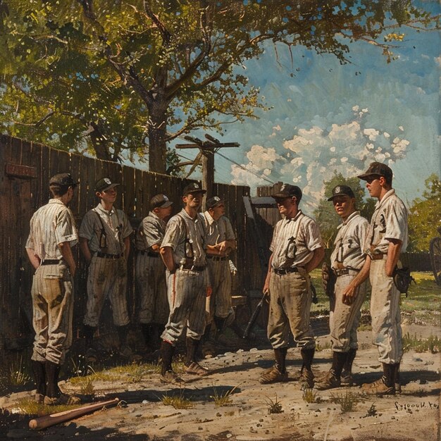 Dynamic baseball players in a corral street view