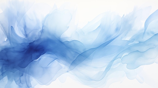 Dynamic Blue Watercolor Splashes Vibrant and Abstract Artistic Background with Copy Space