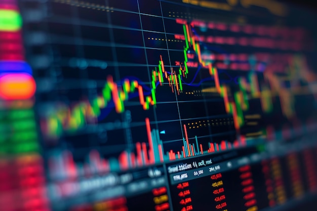 Dynamic charts tracking financial market volatility