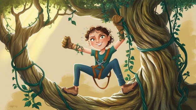 Photo dynamic climbing illustrations vivid artwork for adventure and outdoor projects