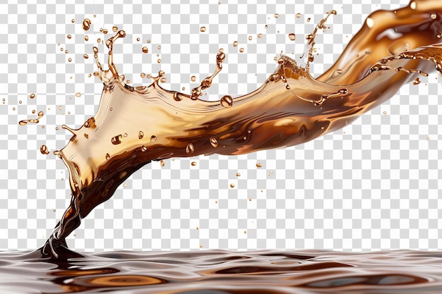 Dynamic Coffee Splash with Transparent Background Illustration