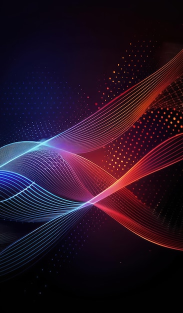 A dynamic and colorful abstract background featuring a flowing wave pattern across a spectrum of rainbow colors Generate AI