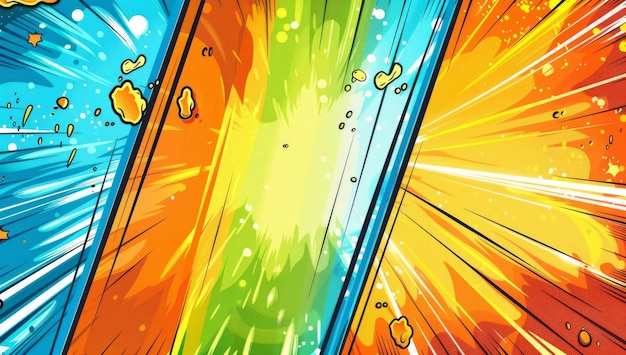 Photo dynamic comic book explosion background