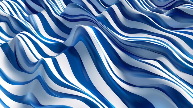 Dynamic Digital Art with Blue and White Stripes