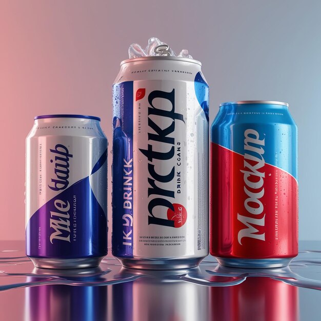 Dynamic Display of Modern Drink Cans in Minimalist Lighting