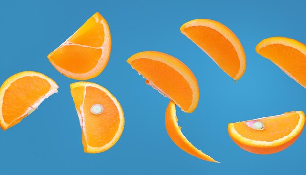 A dynamic display of three lemon slices frozen midair surrounded by a lively splash of water set against a vibrant red backdrop