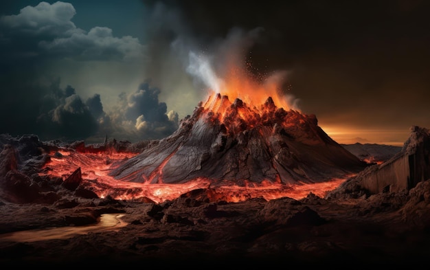 The Dynamic Display of a Volcano Eruption