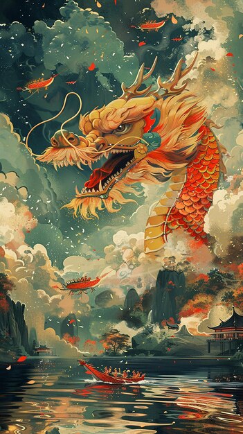 Dynamic Dragon Travel Poster