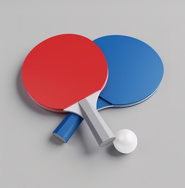 A dynamic duel a vibrant display of table tennis rackets ready for action with a white ball