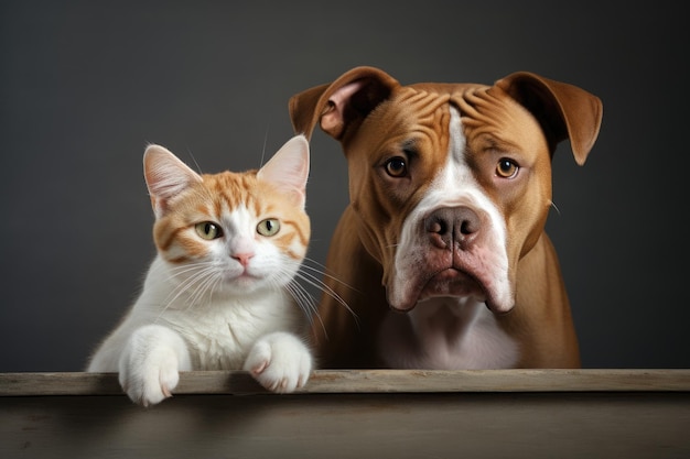 Dynamic Duos The Tale of an Attentive American Staffordshire Dog and a Ginger Cat