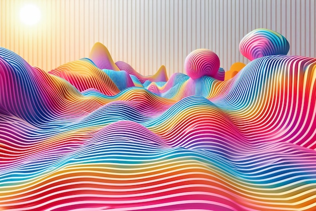 Dynamic Elegance A Vibrant Tapestry of Wavy Lines and Colorful Patterns A Modern Vector Masterpiece