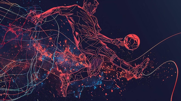 Dynamic and energetic illustration of a soccer player in action Perfect for sportsthemed projects websites and more