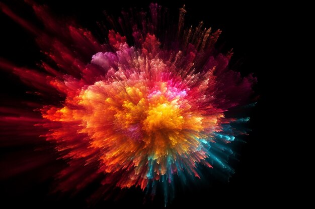 Dynamic Energy Burst with Vibrant Color and Explosive Motion Created with Generative AI