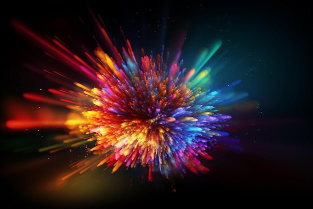 Dynamic Energy Burst with Vibrant Color and Explosive Motion Created with Generative AI