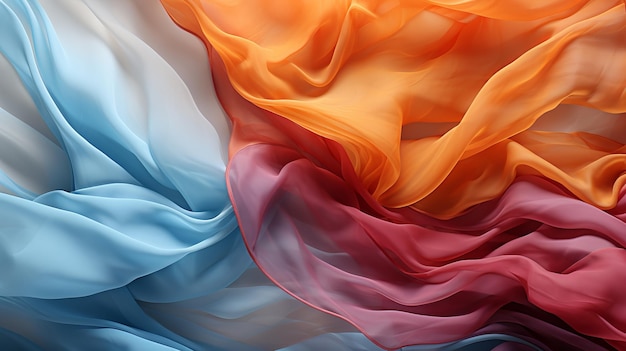 Dynamic fabric flowing red white and blue colors