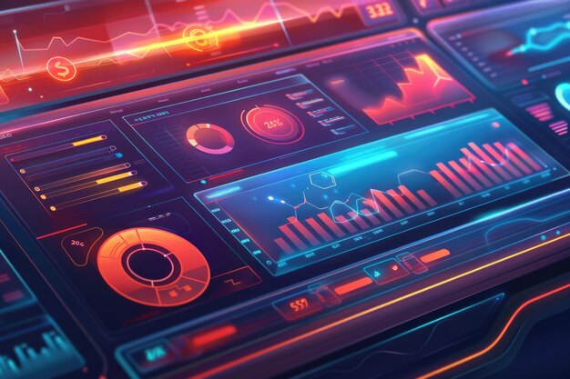 Photo dynamic financial dashboard in digital