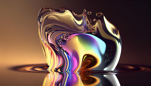 Dynamic Glass Morphism Liquid Waves