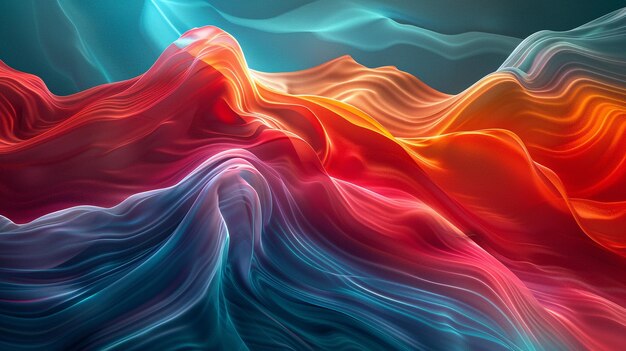 Dynamic gradient lines blending from fiery red to icy teal highlighting innovation in science