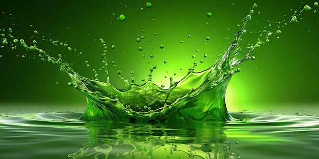 Dynamic Green Water Splash