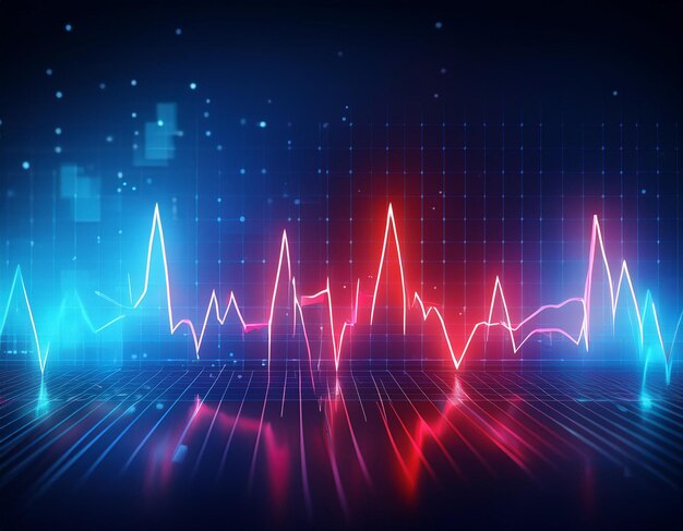 Dynamic Heartbeat Visualization Modern ECG and Pulse Wave Graphics