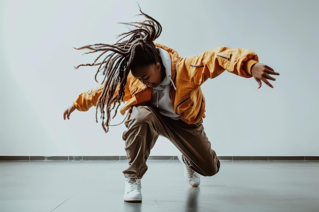 Photo dynamic hiphop performance energizing athletic dance routine concept