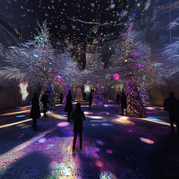 Photo dynamic holiday customs environment with interactive technology and immersive cultural practices