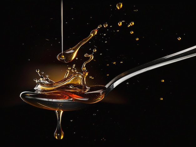 Dynamic Honey Splash from Spoon