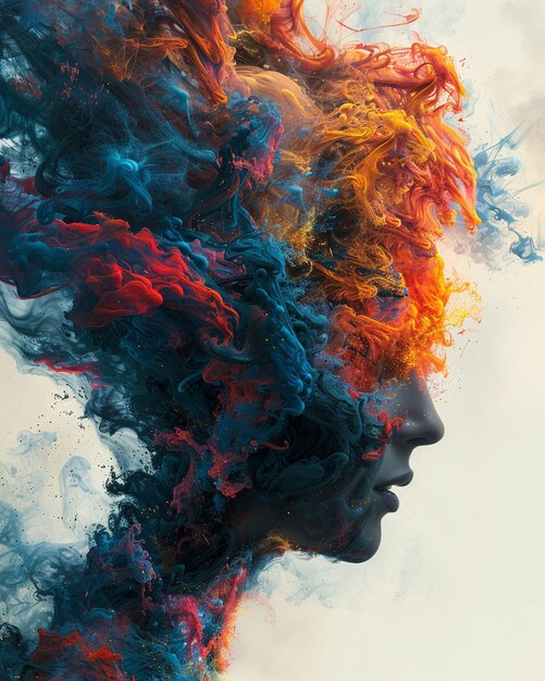 A dynamic illustration capturing the explosion of colors at the moment of inspiration