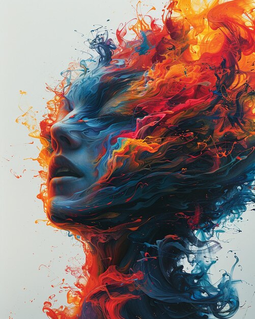 A dynamic illustration capturing the explosion of colors at the moment of inspiration