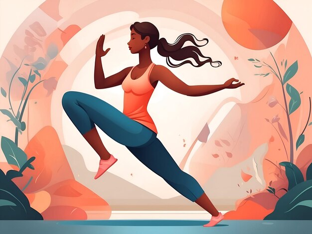 Dynamic Illustrations Yoga Jogging Cycling Dancing