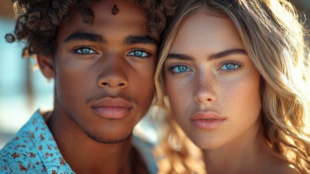 Dynamic Image Of An Afro Man And Caucasian Woman