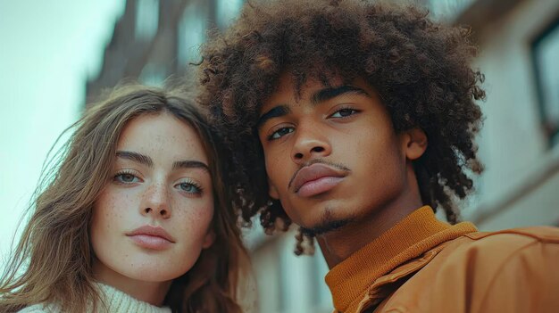 Dynamic Image Of An Afro Man And Caucasian Woman