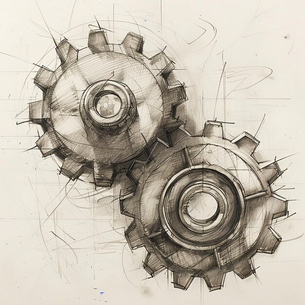 Photo dynamic images of interlocking gears