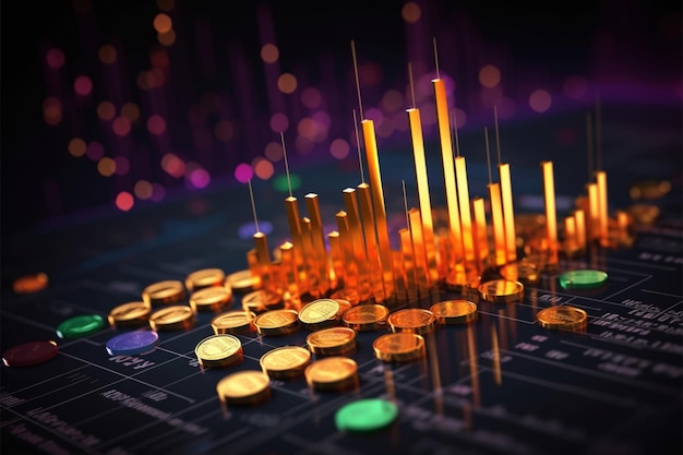 Dynamic lines Businesses stock market performance portrayed through detailed graphs