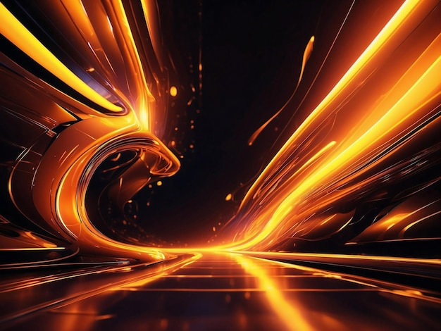 Dynamic liquid abstract background with neon color and black Futuristic flowing wavy banner