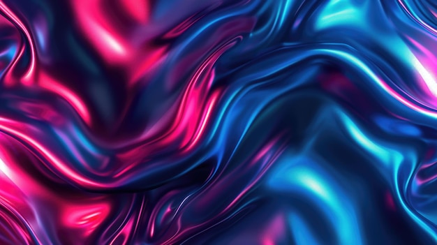 Dynamic Neon Waves Abstract