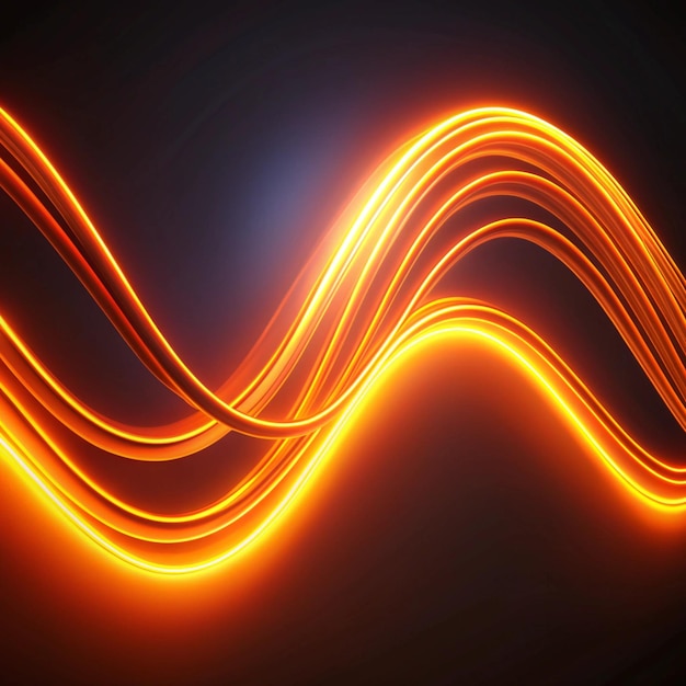 Photo dynamic orange neon curves ai generative design