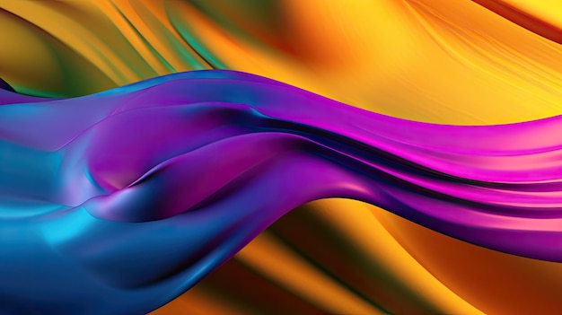 Dynamic purple gold Fusion background Abstract 3d Wave Wallpaper for Modern Business Technology Generative AI