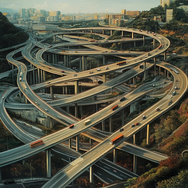 a dynamic but realistic image of a highway