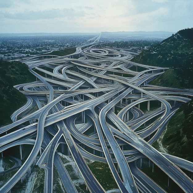 Photo a dynamic but realistic image of a highway