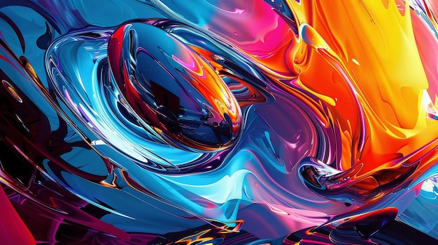 Dynamic Shapes and Bold Colors Abstract Painting