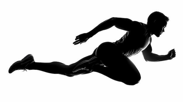 Photo dynamic silhouette of a male athlete running swiftly in a powerful pose