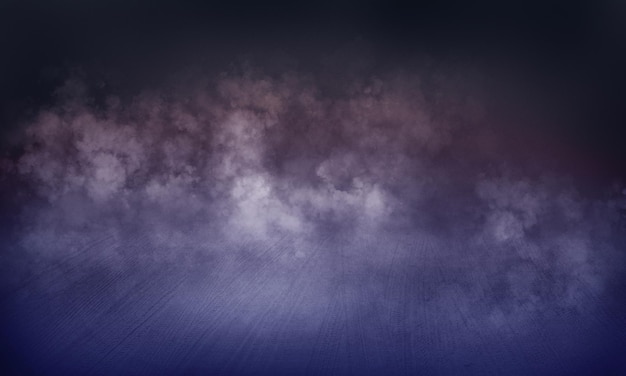 Dynamic Smoke and Fog Set the Stage on a Dark Abstract Backdrop with Spotlight