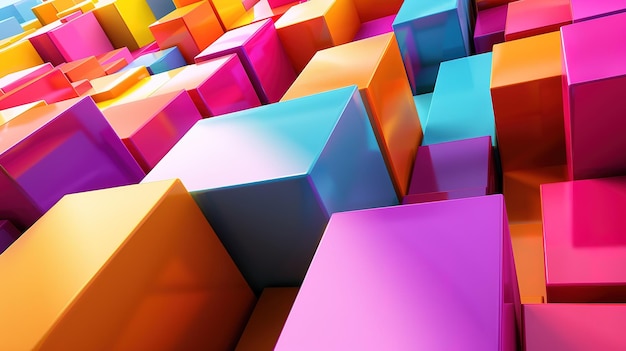 Dynamic spectrum of 3D cubes in a symmetrical array modern abstract art background