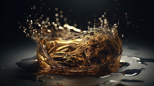 Dynamic Splash of Gold Fluid Generative AI