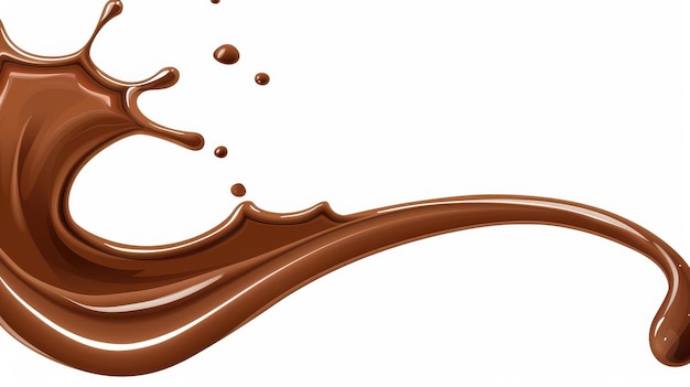 A dynamic splash of rich chocolate showcasing its smooth texture