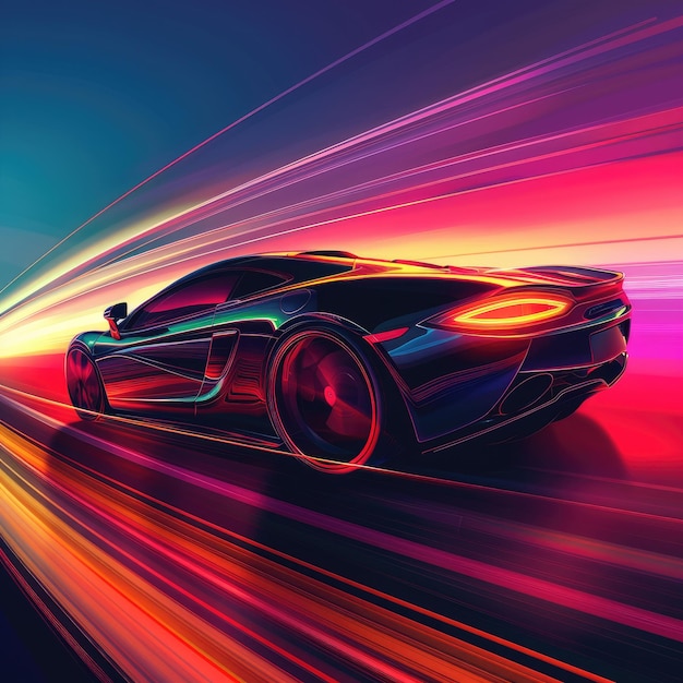 Photo dynamic sports car wallpaper illustration in high resolution